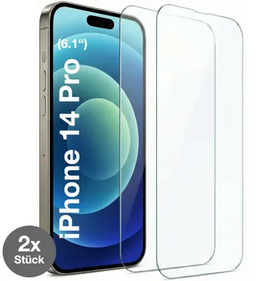 Produktbild von 2x iPhone 14 Pro Panzerglas Panzerfolie Displayschutz Schutzfolie Echt Glas Schutzglasfolie Display Folie 9H