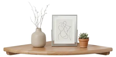 Immagine prodotto di Scaffale angolare Relaxdays, A x L x P: 3 x 25 x 25 cm, legno di noce, soggiorno, decorazione, portata: 5 kg, scaffale sospeso, naturale