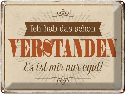 Produktbild von vianmo Blechschild 30x40 cm hab verstanden ist mir nur egal Spruch Zitat