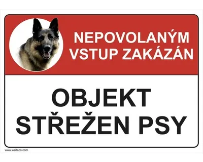Obrázek produktu pro Walteco Objekt střežen psy 210x148mm, formát A5, plastová tabulka