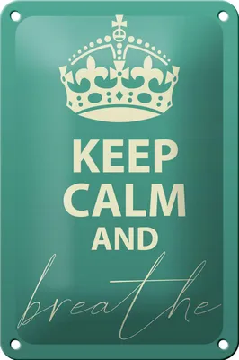 Produktbild von Blechschild Spruch 12x18cm Keep Calm and breath