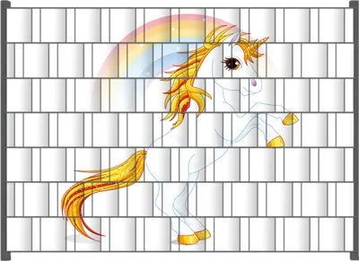 Produktbild von Wallario Zaunsichtschutz mit Motiv Weißes Einhorn vor einem Regenbogen für Ein- und Doppelstabmatten Zäune in der Größe 200 x 140 cm