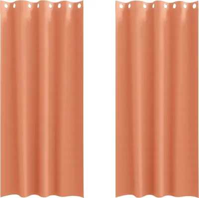 Produktbild von vidaXL Verdunkelungs-Vorhänge mit Ringen 2 Stk. Terrakotta Polyester