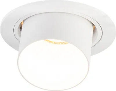Produktbild von QAZQA - Modern Moderner runder Einbauspot kippbar weiß - Installa I Wohnzimmer I Schlafzimmer - Aluminium Rund - LED geeignet GU10