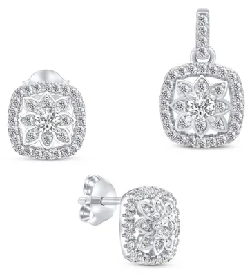 Immagine prodotto di Set di gioielli in argento lucido con zirconi SET217W