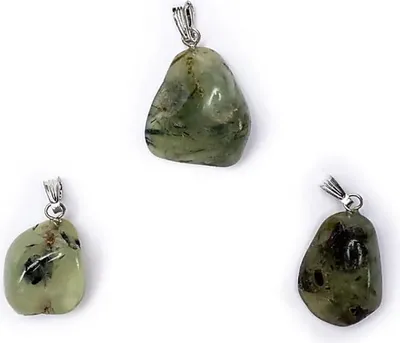 Obrázok produktu pre Prehnite prívesok do drahokamu vŕtaný - Balenie 5 ks - ±2-3cm