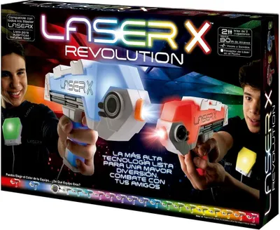 Produktbild von Bizak Laser X Revolution Double Blaster - Langstrecken-Laserpistole, mit Schnellnachladung und Westen, Geschenk für Jungen und Mädchen a ab de 6 Jahren (62948046)