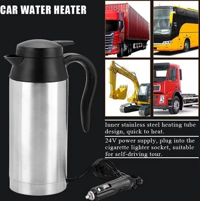 Immagine prodotto di Thermos da viaggio da 24 V per gli spostamenti - acciaio inossidabile - accendisigari - thermos per tè e caffè