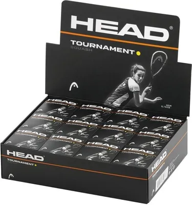 Produktbild von Head Tournament Squash Balls - Single Yellow Dot - Box of 12