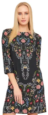 Produktbild von Desigual Clementine Folk schwarzes gerades Kleid für Frauen L