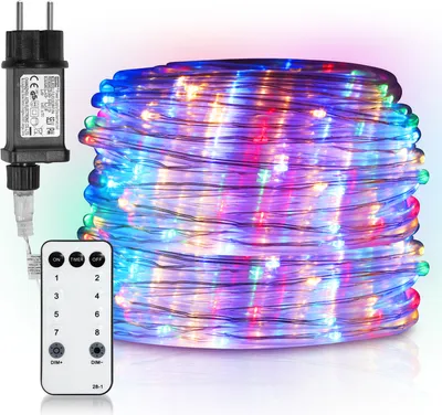 Zdjęcie produktu dla Jopassy oświetlenie linowe LED z pilotem do użytku zewnętrznego / wewnętrznego oświetlenie linowe do użytku wewnętrznego kolorowe-10m