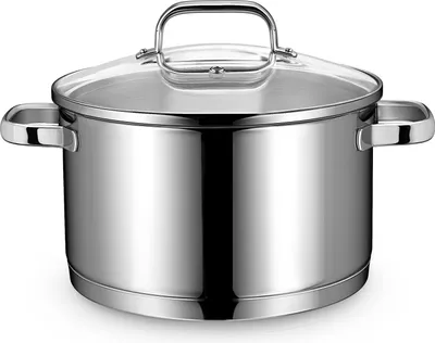 Produktbild von Famanu Induktionspfanne 24 cm mit Glasdeckel - 6 l, 18/10 Edelstahl