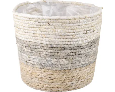 Obrázek produktu pro Obal na květináč Ø 28 x 24 cm přírodní, šedý
