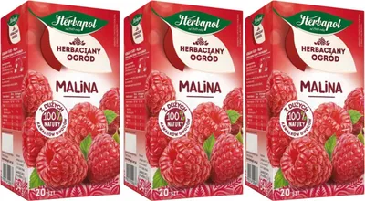 Produktbild von Herbapol Himbeere Früchtetee 60 Teebeutel - Himbeeren Tee Mischung aromatisch