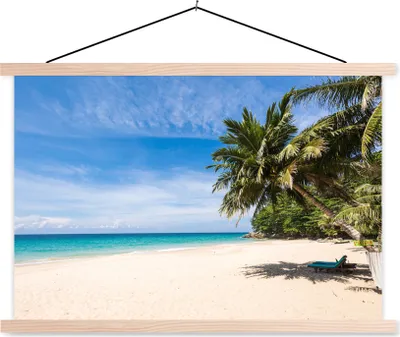 Produktbild von MuchoWow® Textilposter Strand - Tropen - Meer 60x40 cm mit holzfarbenen Rahmen - Bilder