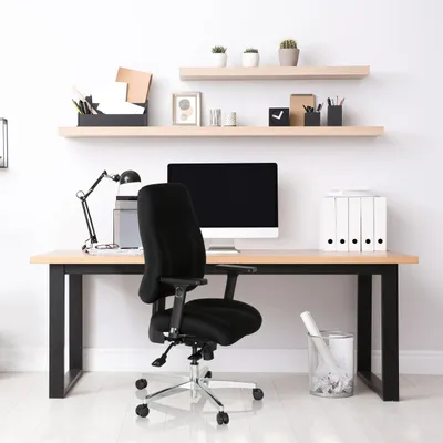 Produktbild von hjh OFFICE Profi Bürostuhl ZENIT COMFORT Ergonomischer Schreibtischstuhl mit Armlehnen (höhenverstellbar) Stoff Schwarz Drehstuhl für Büro, Zuhause