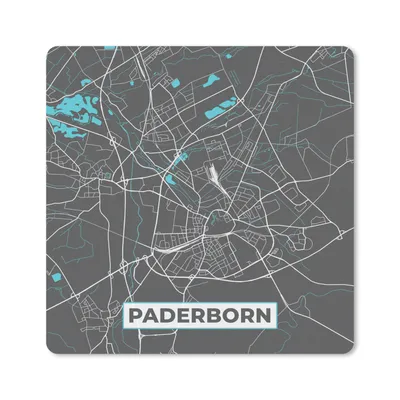 Produktbild von MuchoWow® Mauspad Mousepad Blau - Deutschland - Karte - Stadtplan - Paderborn 30x30 cm - Mousepads - Maus Mat - Pad - Mausunterlage - Gaming