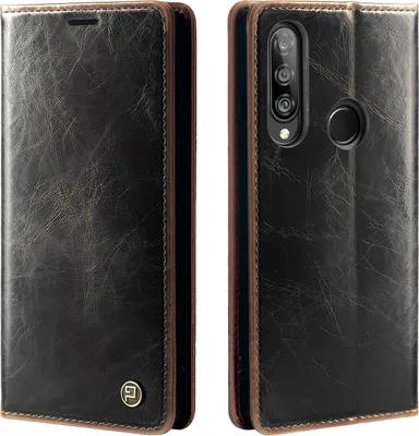 Produktbild von Handyhülle für Huawei P30 Lite Kunstleder Flip Cover Hülle RFID Schutz Case Kartenfach Farbe: Dunkelbraun