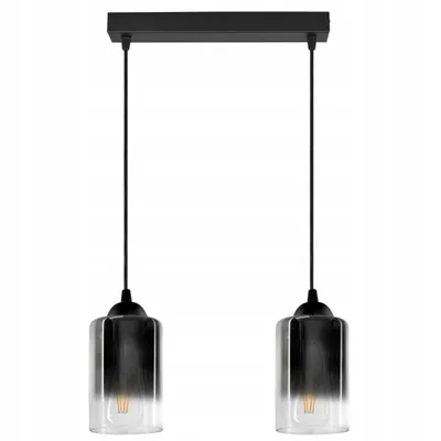 Produktbild von Luxolar Pendelleuchte 2 flammig Glasschirm graphit-transparent E27 60W - Deckenlampe wohnzimmer - Universal Deckenleuchte