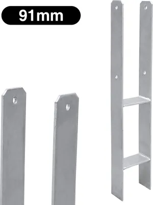 Produktbild von Hengda 6x Pfostenträger Pfostenanker H-Pfostenanker Einbetonieren Pfostenträger Pfostenhalter 81-141mm 600MM