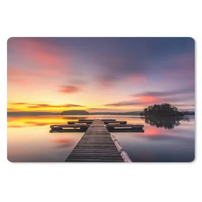 Produktbild von MuchoWow® Mauspad Mousepad Steg - Sonnenuntergang - Wasser - Meer - Spiegelung 27x18 cm - Mousepads - Maus Mat - Pad - Mausunterlage - Büroartikel - Desk Matten