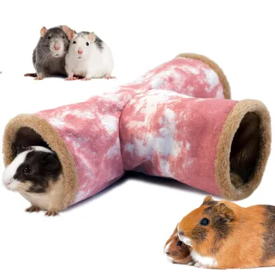 Imagen del producto de Túnel para animales pequeños, fabricado en forro polar, con 3 tubos, diámetro de 15 cm, lavable