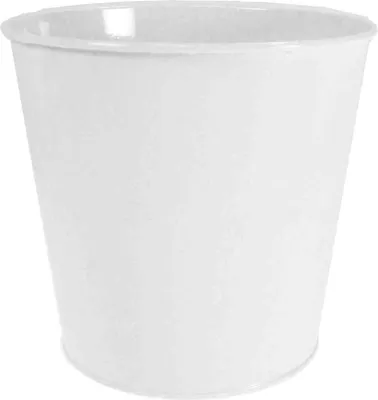Produktbild von 4 Eimer caØ15xH14cm Übertopf weiß oder silber Blecheimer Metalleimer Zinkeimer Blumentopf, Farbe:weiß