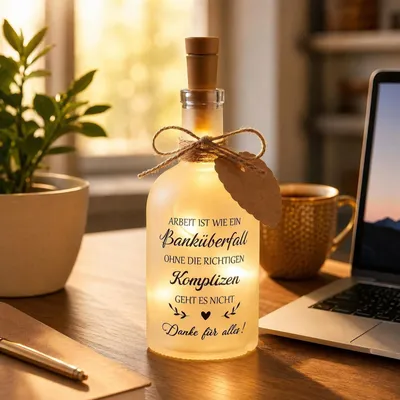 Produktbild von Solidchoice – Glasflasche mit Spruch für den Abschied von Kollegen
