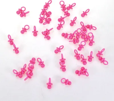 Produktbild von 48 Schnuller 2,8x1,5cm Streudeko Taufe Geburt Baby Deko Tischdeko, Farbe:rosa