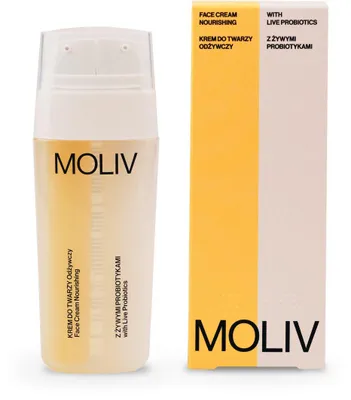 Produktbild von MOLIV Gesichtscreme mit lebenden Probiotika. Nährstoffreich 30ml