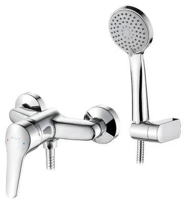 Obrázek produktu pro Sada sprchové baterie s ruční sprchou a sprchovou hadicí, snadná instalace, chrom, stříbrná barva
