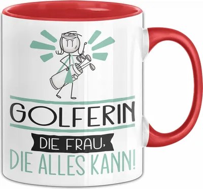 Produktbild von Golferin Geschenk Tasse Becher Die Frau Die Allen Kann Geschenkidee für eine Golferin Lustig (Rot)