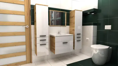 Obrázek produktu pro Koupelnová sestava LORETTO B - Bílý lesk + artisan