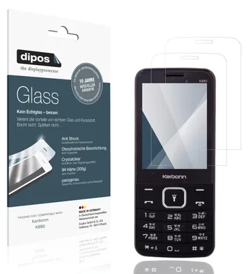 Produktbild von 2x Schutzfolie für Karbonn K880 - Anti-Shock 9H Folie dipos Glass Kunststoffglas