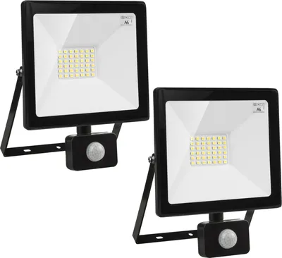 Immagine prodotto di 2x Proiettore LED con rilevatore di movimento Maclean, sottile 30W, 2400lm, bianco neutro (4000K), IP44, MCE630 NW PIR