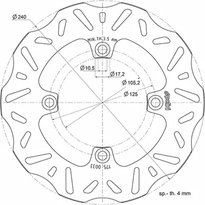 Productafbeelding van POLINI remschijf D.240 voor HONDA SH 125/150