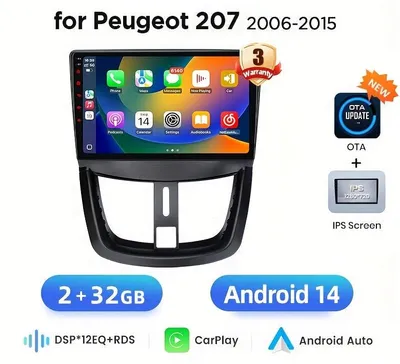 Zdjęcie produktu dla Radio samochodowe multimedialne – 9-calowy ekran dotykowy HD – bezprzewodowe Apple CarPlay i Android Auto