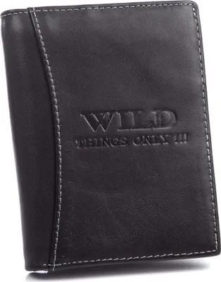 Produktbild von WILD Hochformat Echteleder Herren-Geldbörse Brieftasche Portemonnaie Schwarz