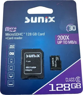 Image de Carte mémoire MicroCARD microSDHC carte 128GB Class 10 UHS-I avec adaptateur jusqu'à 200 MB/s