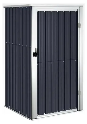 Produktbild von Gartenschuppen aus verzinktem Stahl in Anthrazit, 88x89x159 cm, abschließbarer Außenschrank für Gartenwerkzeuge, wetterfest, für Terrasse