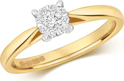 Produktbild von Funkelndes Feuer 9 Karat (375) Gold Damen - Diamant Solitärring Brillant-Schliff 0.13 Karat G - I1 I2, 57 (18.1); TRS317199KYRSP