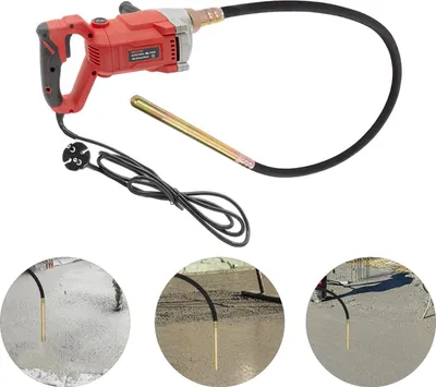 Produktbild von Elektrischer Betonrüttler, Handgerät 1100 W, 2 m Rüttelwelle, 220 V EU-Stecker, rot