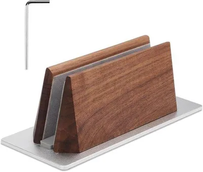 Produktbild von Famanu Laptopständer aus Holz, verstellbar (1,5-3 cm), rutschfest, platzsparend für Notebooks und Tablets