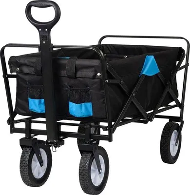 Image de Chariot de plage pliable 100 L, anthracite et turquoise, 80 kg