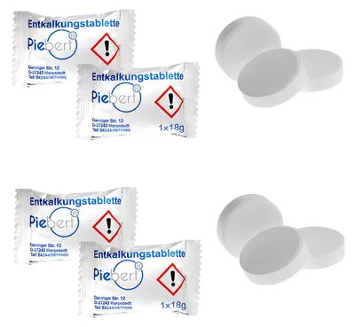 Produktbild von Piebert Kalklösetabletten 8730 einzeln verpackt 20er Set Entkalkungstabletten