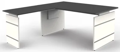 Imagen del producto de Escritorio Form4 160, estructura de patas, 160x80x68-76 cm / módulo adicional 100x60 cm, color antracita