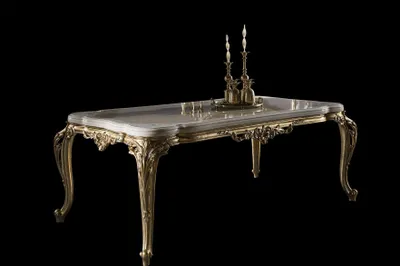 Immagine prodotto di Tavolo da pranzo Tavolo elegante Tavoli da sala da pranzo classici mobili oro