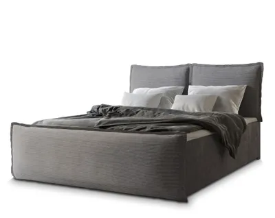 Produktbild von Masseno Boxspringbett MONTA 160x200 cm Komplett-Set mit Bonell Matratze und Topper, Polsterbett mit Bettkästen -Grau, LINCOLN 85