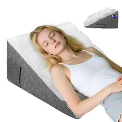 Productafbeelding van Elzusha - Bedwigkussen met Traagschuim - Ergonomisch voor Reflux en Snurken 55x55x25cm