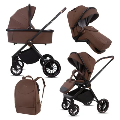 Immagine prodotto di BabyLux® Passeggino 2in1 CASTOR, Set di Passeggini Combinati Leggeri Pieghevoli con Navicella, Seggiolino Sportivo, Borsa Fasciatoio e Altri Accessori, 4 Posizioni di Reclinazione, 0-22 kg (0-4 anni), protezione UV